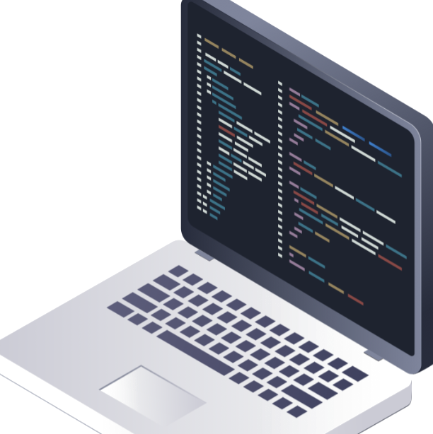 Isometric laptop rendering a Basalt diagram as code