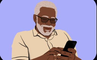 A person signing in on their phone